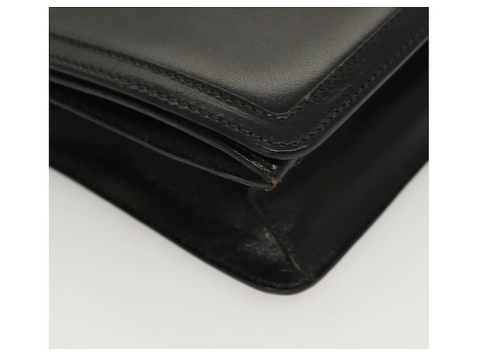 Borsa a spalla BALLY Wallet Chain in pelle oro nero Auth BA3241 D'oro - vista 10