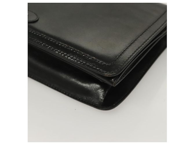 Borsa a spalla BALLY Wallet Chain in pelle oro nero Auth BA3241 D'oro - vista 11