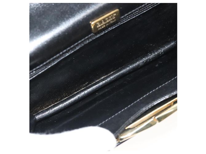 Borsa a spalla BALLY Wallet Chain in pelle oro nero Auth BA3241 D'oro - vista 18