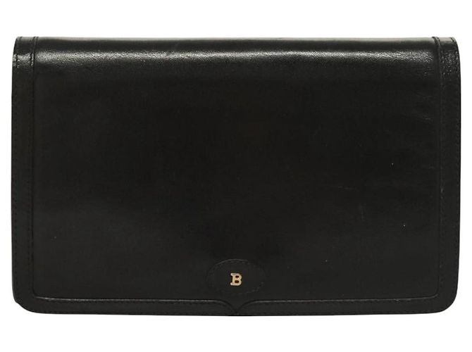 Borsa a spalla BALLY Wallet Chain in pelle oro nero Auth BA3241 D'oro - vista 2