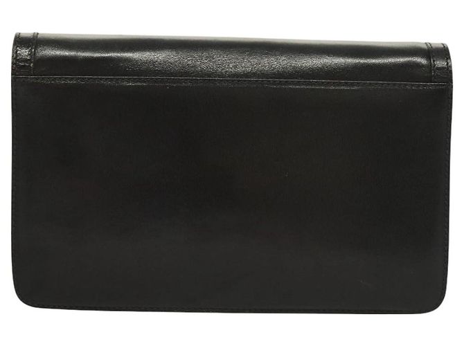 Borsa a spalla BALLY Wallet Chain in pelle oro nero Auth BA3241 D'oro - vista 3