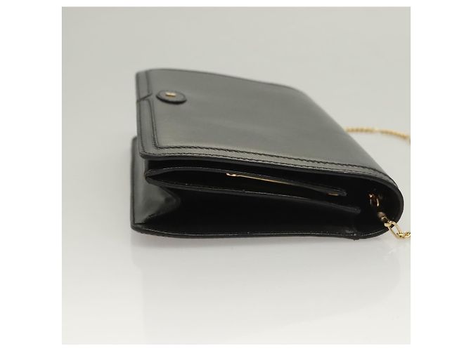 Borsa a spalla BALLY Wallet Chain in pelle oro nero Auth BA3241 D'oro - vista 4
