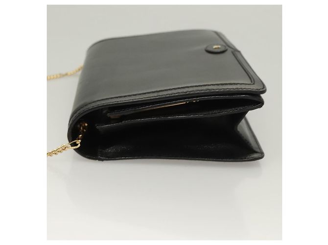 Borsa a spalla BALLY Wallet Chain in pelle oro nero Auth BA3241 D'oro - vista 5
