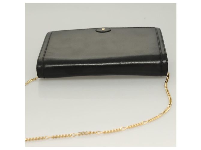 Borsa a spalla BALLY Wallet Chain in pelle oro nero Auth BA3241 D'oro - vista 6
