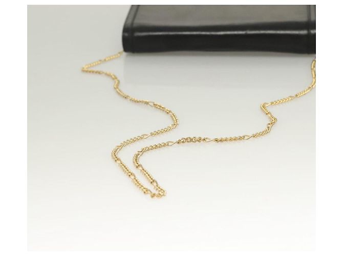 Borsa a spalla BALLY Wallet Chain in pelle oro nero Auth BA3241 D'oro - vista 7