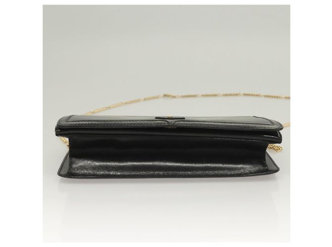 Borsa a spalla BALLY Wallet Chain in pelle oro nero Auth BA3241 D'oro - vista 9