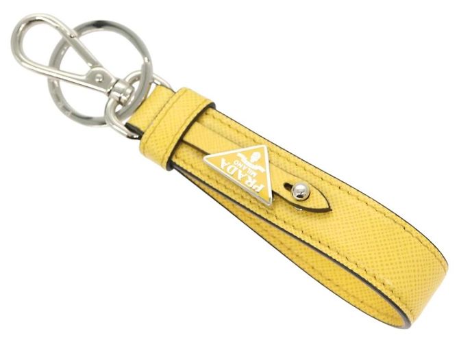 Llave PRADA de cuero amarillo Auth 127891M - vista 2
