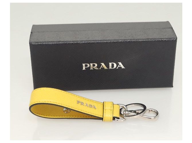 Llave PRADA de cuero amarillo Auth 127891M - vista 7