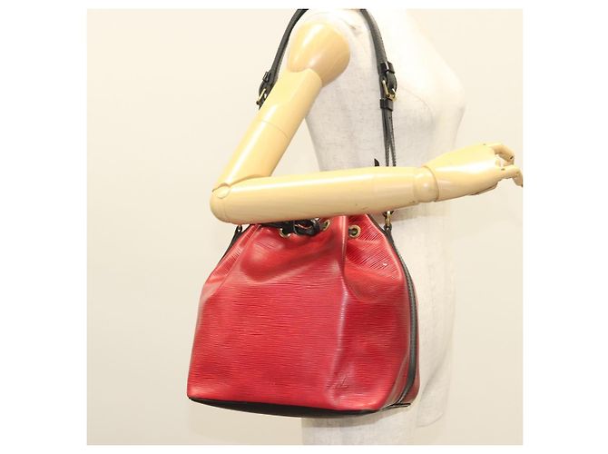 LOUIS VUITTON Epi Petit Noe Borsa a Spalla Rossa M44107 LV Auth BA3298 Rosso - vista 22