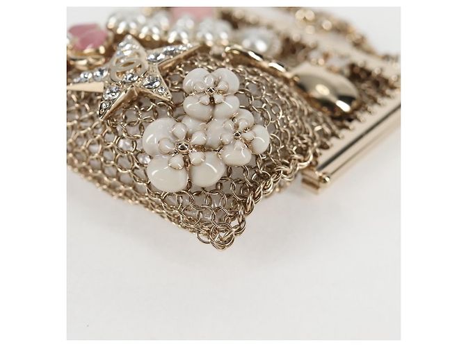 CHANEL Camelia COCO Marchio Borsa a Catena in metallo Oro AP2890 CC Auth 126238SM D'oro - vista 11