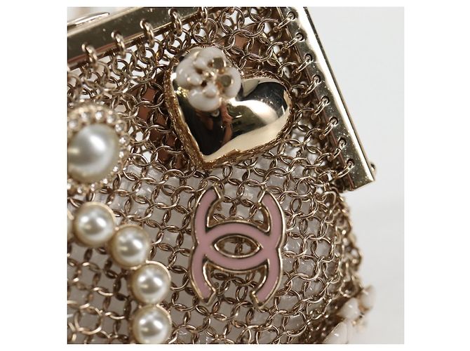 CHANEL Camelia COCO Marchio Borsa a Catena in metallo Oro AP2890 CC Auth 126238SM D'oro - vista 15