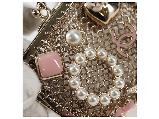 CHANEL Camelia COCO Marchio Borsa a Catena in metallo Oro AP2890 CC Auth 126238SM D'oro - vista 16