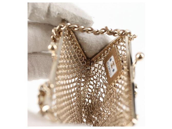 CHANEL Camelia COCO Marchio Borsa a Catena in metallo Oro AP2890 CC Auth 126238SM D'oro - vista 18