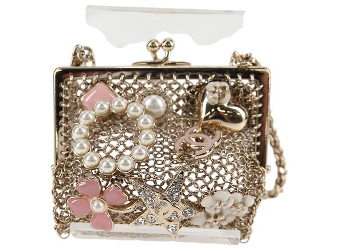 CHANEL Camelia COCO Marchio Borsa a Catena in metallo Oro AP2890 CC Auth 126238SM D'oro - vista 2