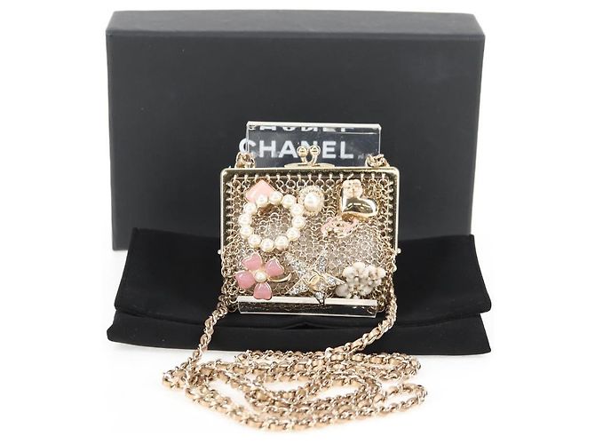 CHANEL Camelia COCO Marchio Borsa a Catena in metallo Oro AP2890 CC Auth 126238SM D'oro - vista 22