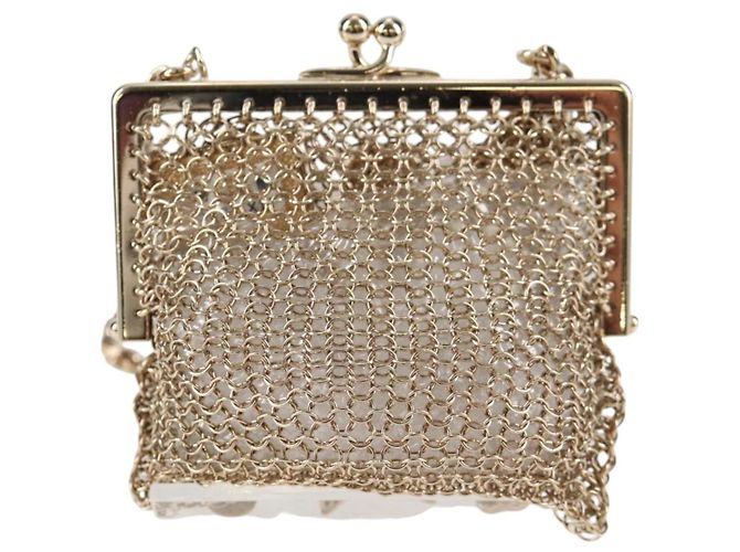 CHANEL Camelia COCO Marchio Borsa a Catena in metallo Oro AP2890 CC Auth 126238SM D'oro - vista 3
