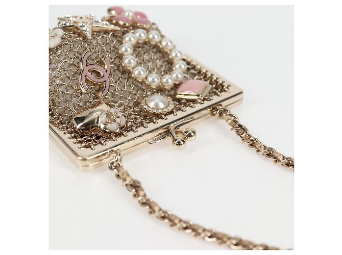CHANEL Camelia COCO Marchio Borsa a Catena in metallo Oro AP2890 CC Auth 126238SM D'oro - vista 6