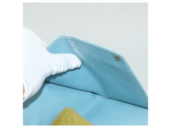 LOUIS VUITTON Portafoglio Walker Monogram Vernis Blu Baby M91073 LV Auth BA3635 Blu chiaro - vista 10