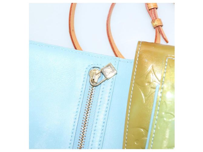 LOUIS VUITTON Portafoglio Walker Monogram Vernis Blu Baby M91073 LV Auth BA3635 Blu chiaro - vista 21