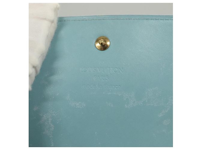 LOUIS VUITTON Portafoglio Walker Monogram Vernis Blu Baby M91073 LV Auth BA3635 Blu chiaro - vista 8
