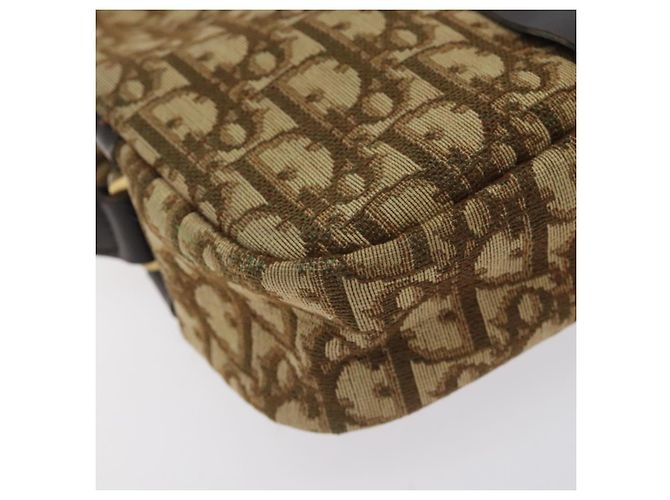 Borsa a spalla in tela Trotter Christian Dior marrone oro Auth SW985 D'oro - vista 13
