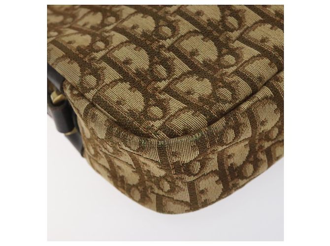 Borsa a spalla in tela Trotter Christian Dior marrone oro Auth SW985 D'oro - vista 15