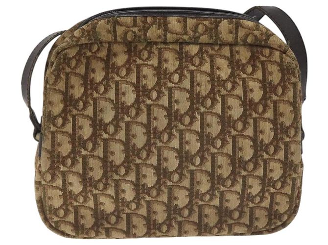 Borsa a spalla in tela Trotter Christian Dior marrone oro Auth SW985 D'oro - vista 3