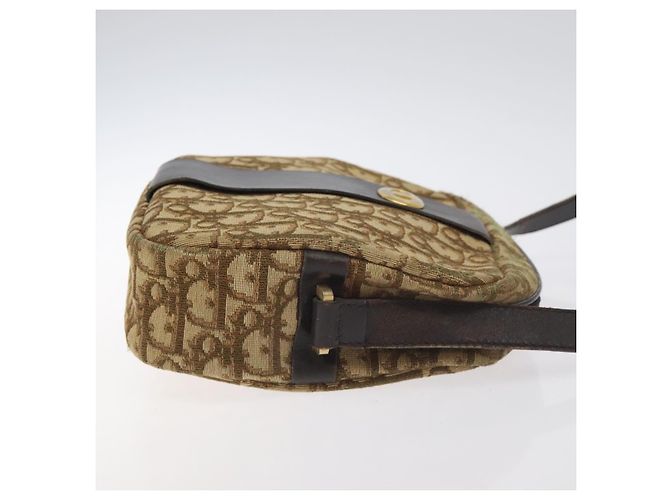 Borsa a spalla in tela Trotter Christian Dior marrone oro Auth SW985 D'oro - vista 4