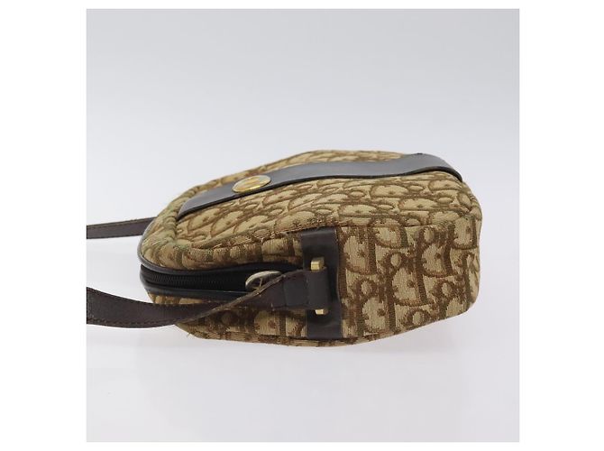 Borsa a spalla in tela Trotter Christian Dior marrone oro Auth SW985 D'oro - vista 5