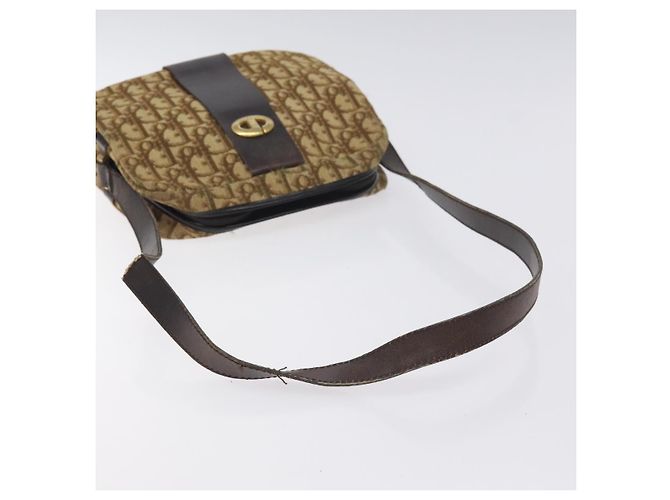 Borsa a spalla in tela Trotter Christian Dior marrone oro Auth SW985 D'oro - vista 7