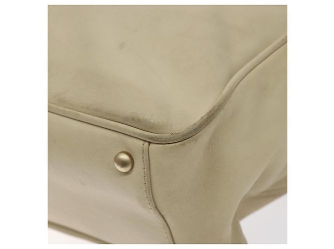 CHANEL Borsa Tote Camelia Pelle di Pecora Beige Oro CC Auth 130498 D'oro - vista 10
