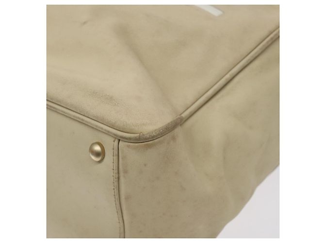 CHANEL Borsa Tote Camelia Pelle di Pecora Beige Oro CC Auth 130498 D'oro - vista 12