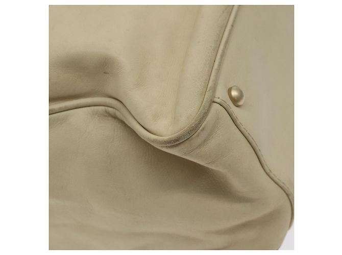 CHANEL Borsa Tote Camelia Pelle di Pecora Beige Oro CC Auth 130498 D'oro - vista 13