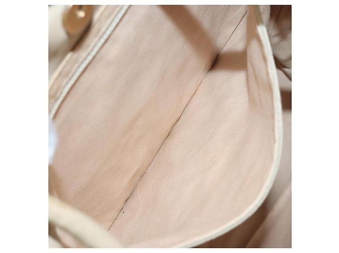 CHANEL Borsa Tote Camelia Pelle di Pecora Beige Oro CC Auth 130498 D'oro - vista 18