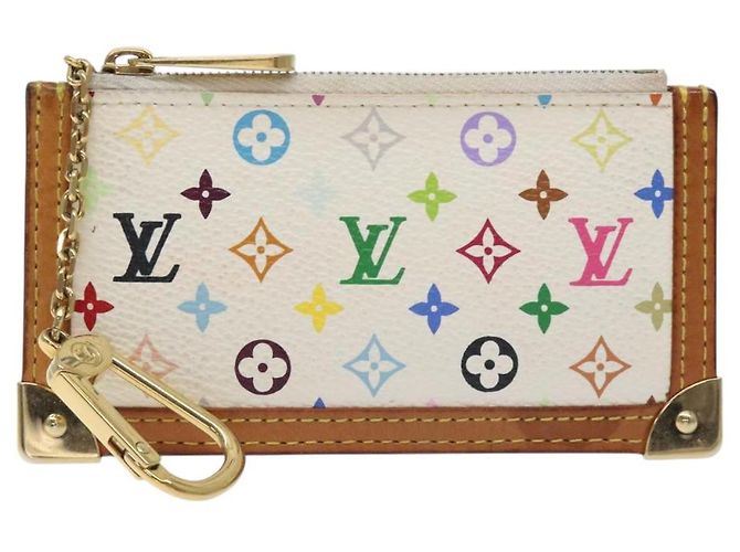 LOUIS VUITTON Pochette Cles Monograma Multicolor Bolsa Branca M92655 Auth 130593 Branco - vista 13