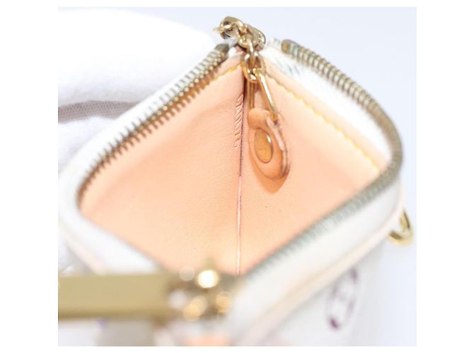 LOUIS VUITTON Pochette Cles Monograma Multicolor Bolsa Branca M92655 Auth 130593 Branco - vista 18