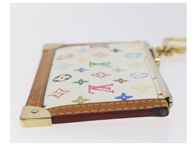 LOUIS VUITTON Pochette Cles Monograma Multicolor Bolsa Branca M92655 Auth 130593 Branco - vista 3