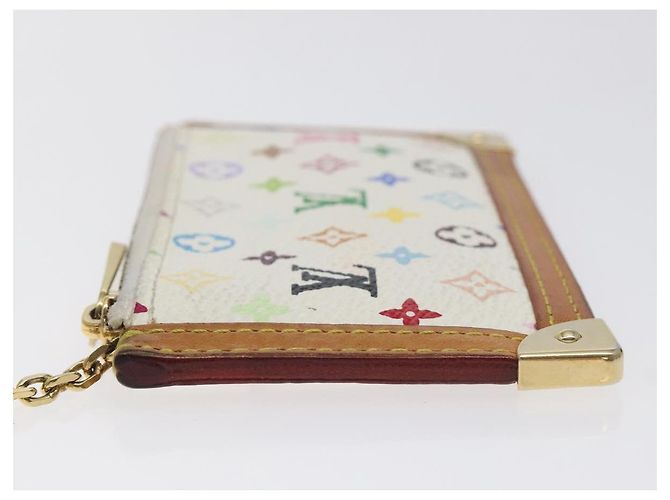 LOUIS VUITTON Pochette Cles Monograma Multicolor Bolsa Branca M92655 Auth 130593 Branco - vista 4