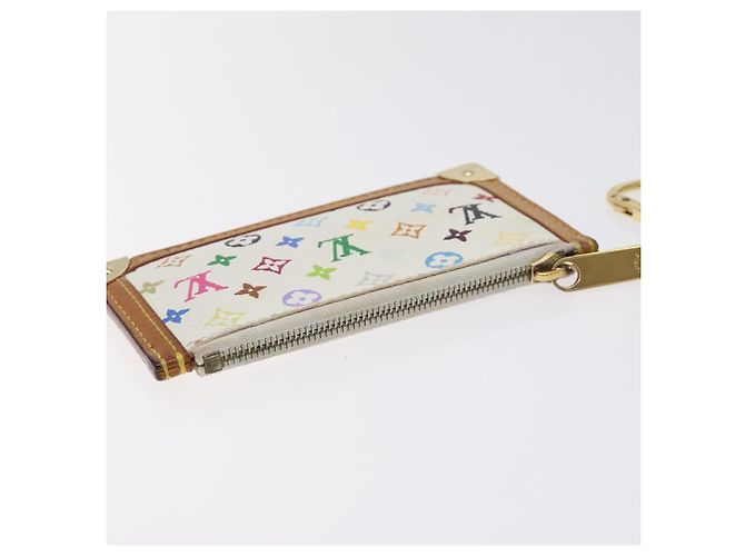 LOUIS VUITTON Pochette Cles Monograma Multicolor Bolsa Branca M92655 Auth 130593 Branco - vista 5