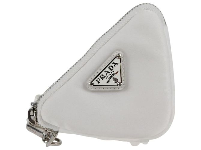 PRADA Bolso de Hombro Nylon Blanco Plata Auth 127895V - vista 13
