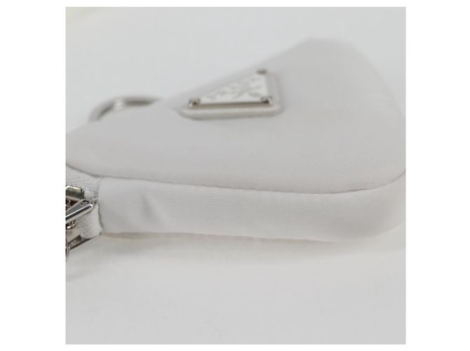 PRADA Bolso de Hombro Nylon Blanco Plata Auth 127895V - vista 14