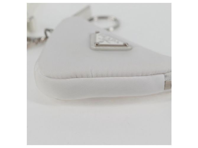 PRADA Bolso de Hombro Nylon Blanco Plata Auth 127895V - vista 15