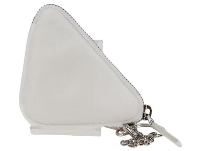 PRADA Bolso de Hombro Nylon Blanco Plata Auth 127895V - vista 2