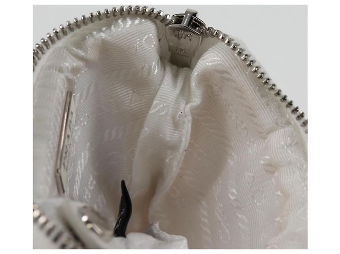 PRADA Bolso de Hombro Nylon Blanco Plata Auth 127895V - vista 20