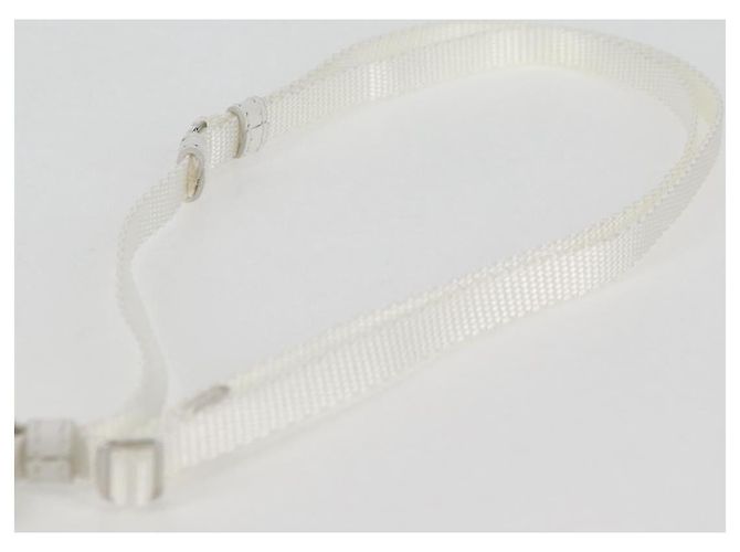 PRADA Bolso de Hombro Nylon Blanco Plata Auth 127895V - vista 8