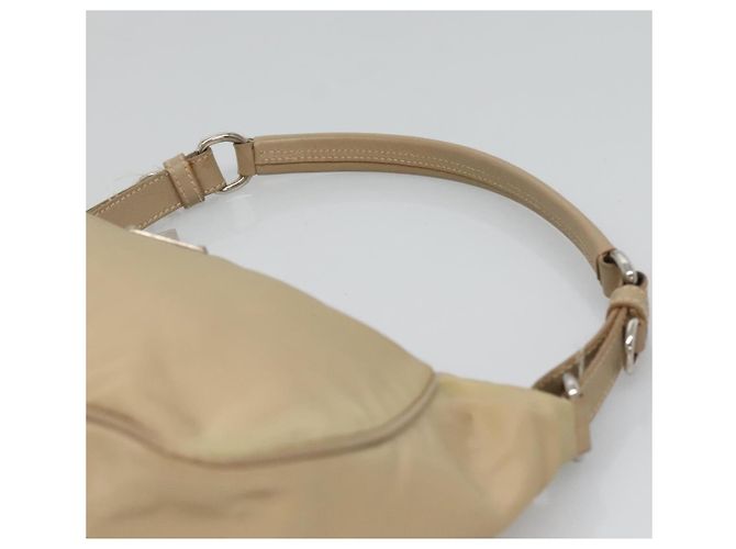 PRADA Handtasche Nylon Beige Silber Auth 127869 - Ansicht 14