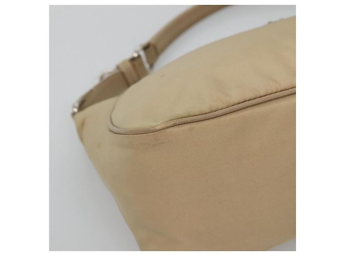 PRADA Handtasche Nylon Beige Silber Auth 127869 - Ansicht 15