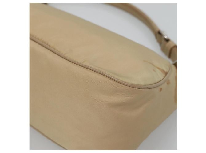 PRADA Handtasche Nylon Beige Silber Auth 127869 - Ansicht 16