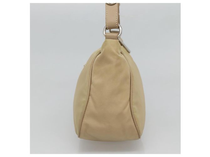 PRADA Handtasche Nylon Beige Silber Auth 127869 - Ansicht 4