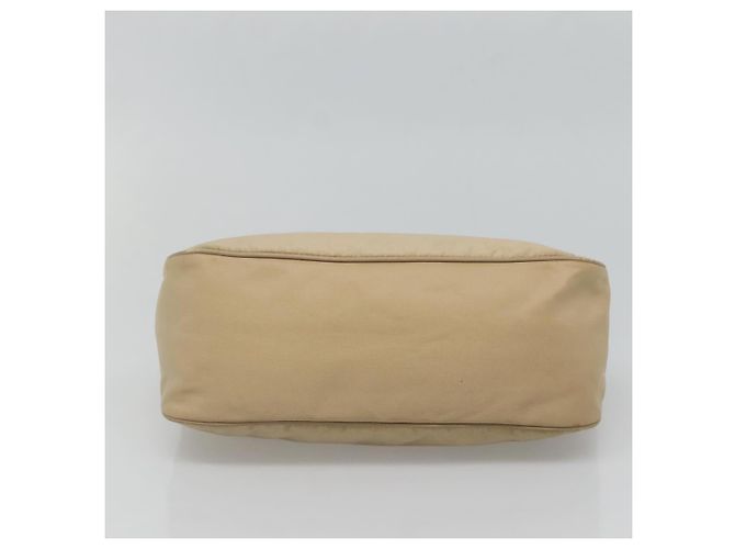 PRADA Handtasche Nylon Beige Silber Auth 127869 - Ansicht 5